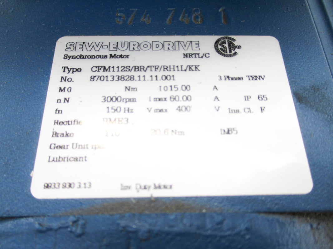 SEW-EURODRIVE CFM112S/BR/TF/RH1L/KK NSNP