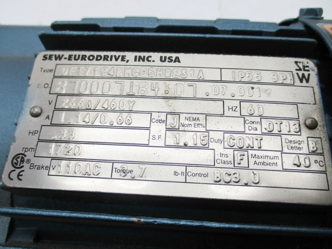 SEW-EURODRIVE DFT71C4BMG05HRES1A NSNP