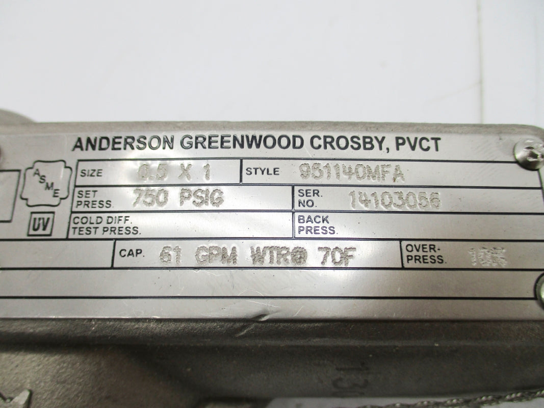 ANDERSON GREENWOOD CROSBY 951140MFA 750PSIG NSNP