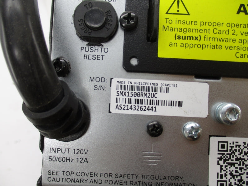 APC SMX1500RM2UC 120VAC 12A NSNP