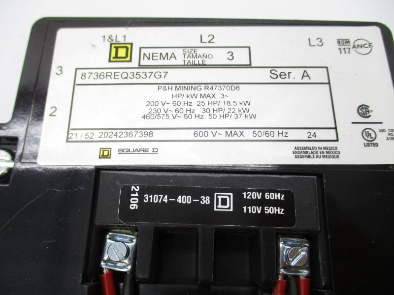 SQUARE D 8736REQ3537G7 SER.A 110V/120V NSNP