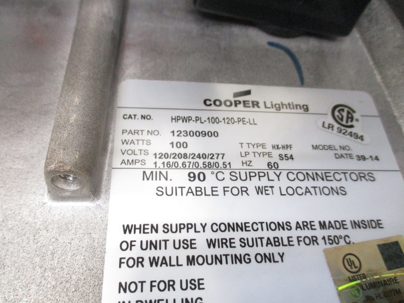 COOPER LIGHTING HPWP-PL-100-120-PE-LL 277V 1.16/0.67/0.58/0.51A NSMP