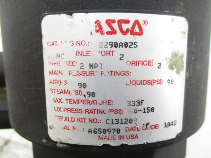 ASCO 8290A025 90PSI 2" UNMP