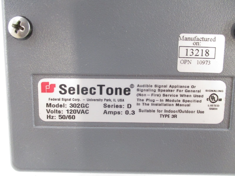 INDUSTRIAL SPARE PART 302GC-120 SER. D 120VAC 0.3A NSMP