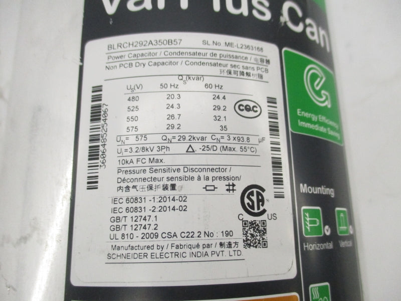 SCHNEIDER ELECTRIC BLRCH292A350B57 575V UNMP