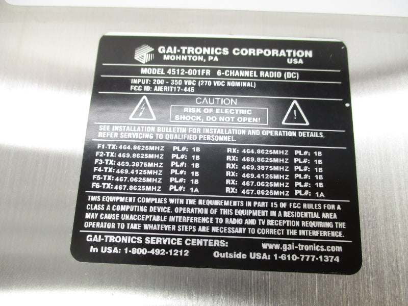 GAI-TRONICS 4512-001FR 200-350VDC NSMP