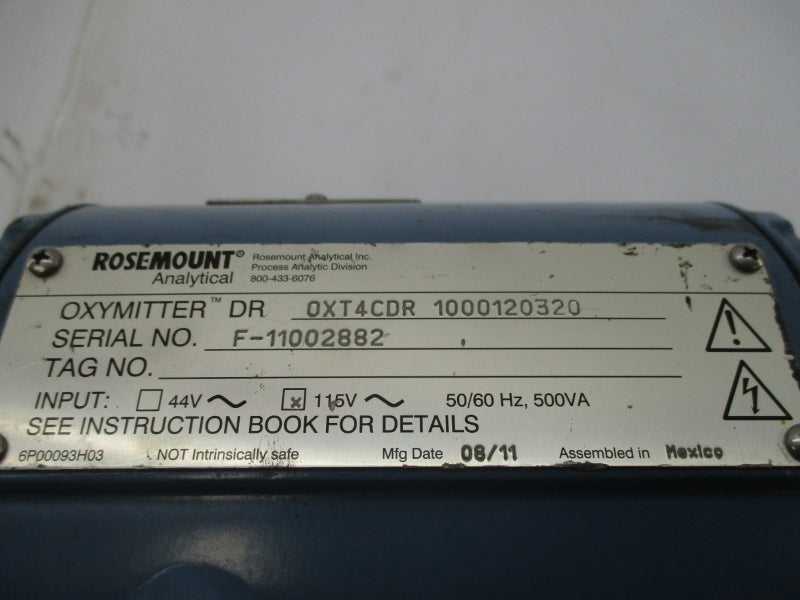 ROSEMOUNT 0XT4CDR1000120320 115V UNMP