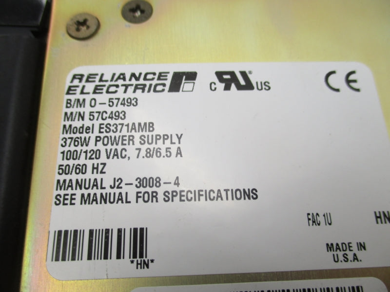 RELIANCE ELECTRIC ES371AMB 57C493 100/120V 7.8/6.5A (NO KEY) NSNP