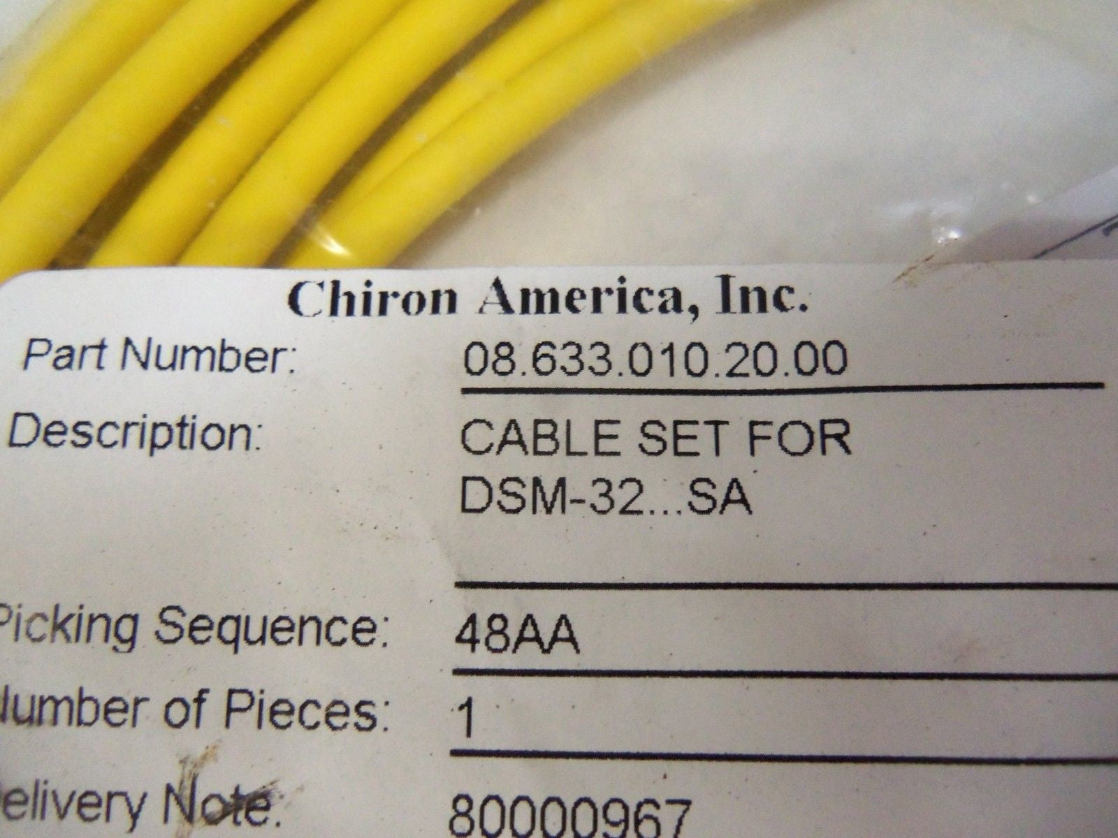 CHIRON 08 633 010 20 00 CABLE  *NEW IN BAG*
