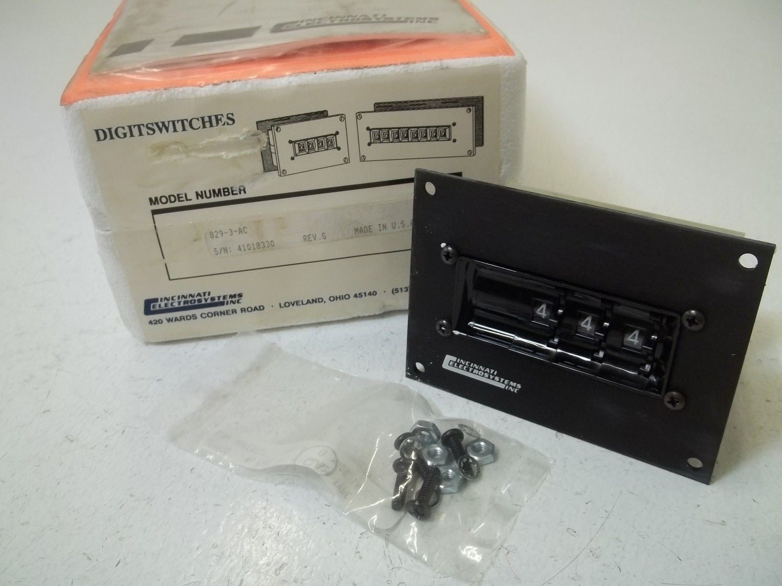 CINCINNATI ELECTROSYSTEMS 829-3-AC DIGIT SWITCH   *USED*