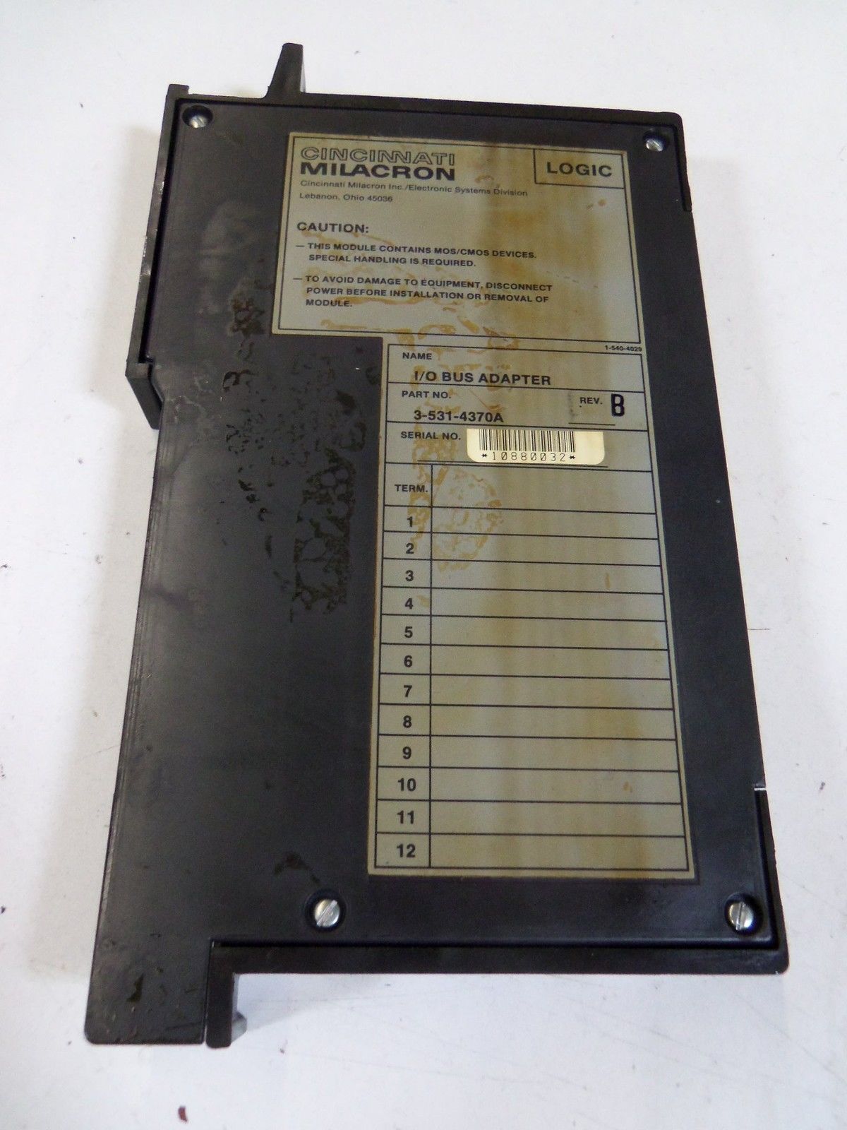 CINCINNATI MILACRON 3-531-4370A I/O BUS ADAPTER *USED*