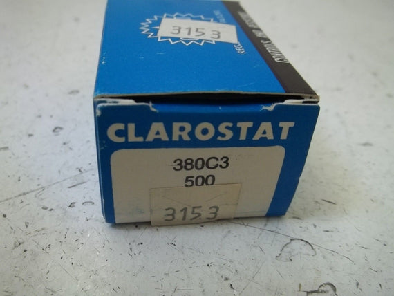 CLAROSTAT 380C3 POTENTIOMETER 500 OHMS *NEW IN BOX*