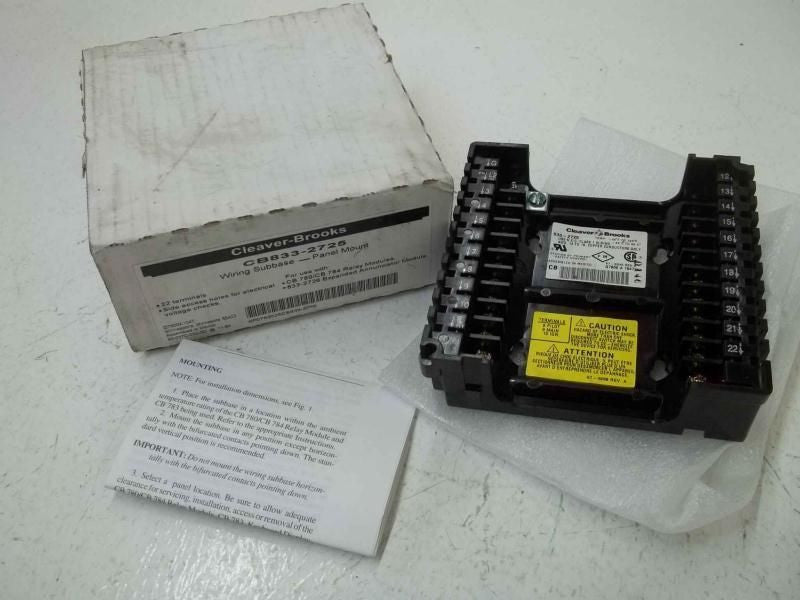 CLEAVAR-BROOKS CB833-2725 WIRING SUBBASE-PANEL MONITOR *NEW IN BOX*