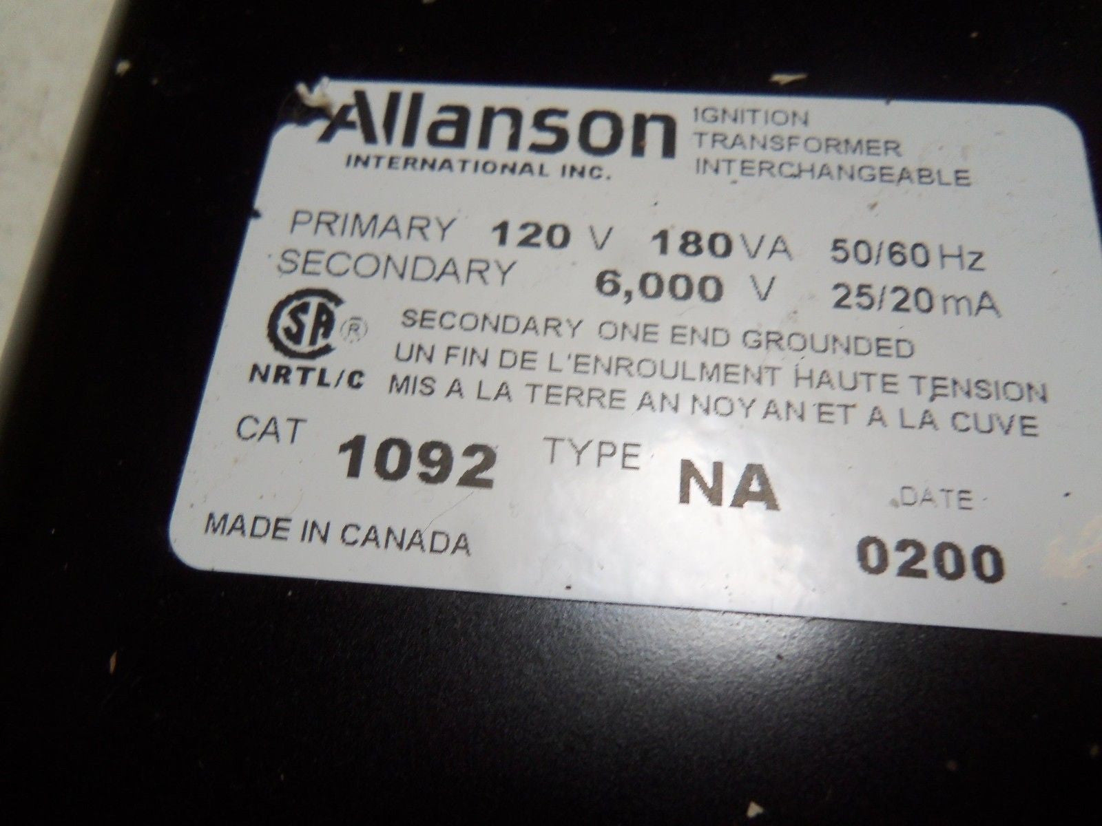 CLEAVER BROOKS 1092-NA IGNITION TRANSFORMER *NEW IN BOX*