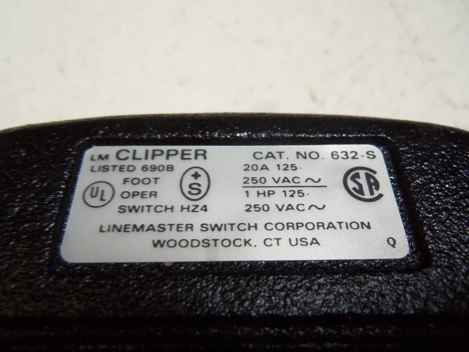 CLIPPER 632-S FOOT SWITCH *NEW IN BOX*