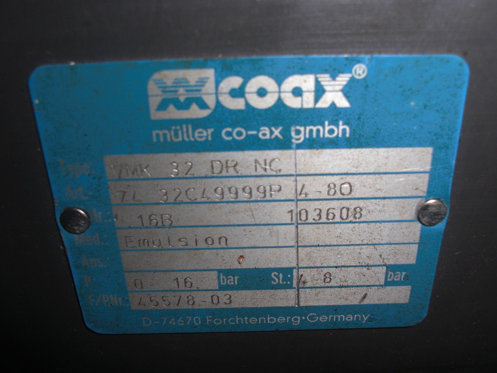 COAX VMK 32 DR NC *USED*