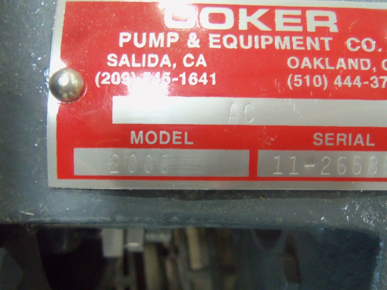 COKER AC 2000 PUMP *NEW NO BOX*