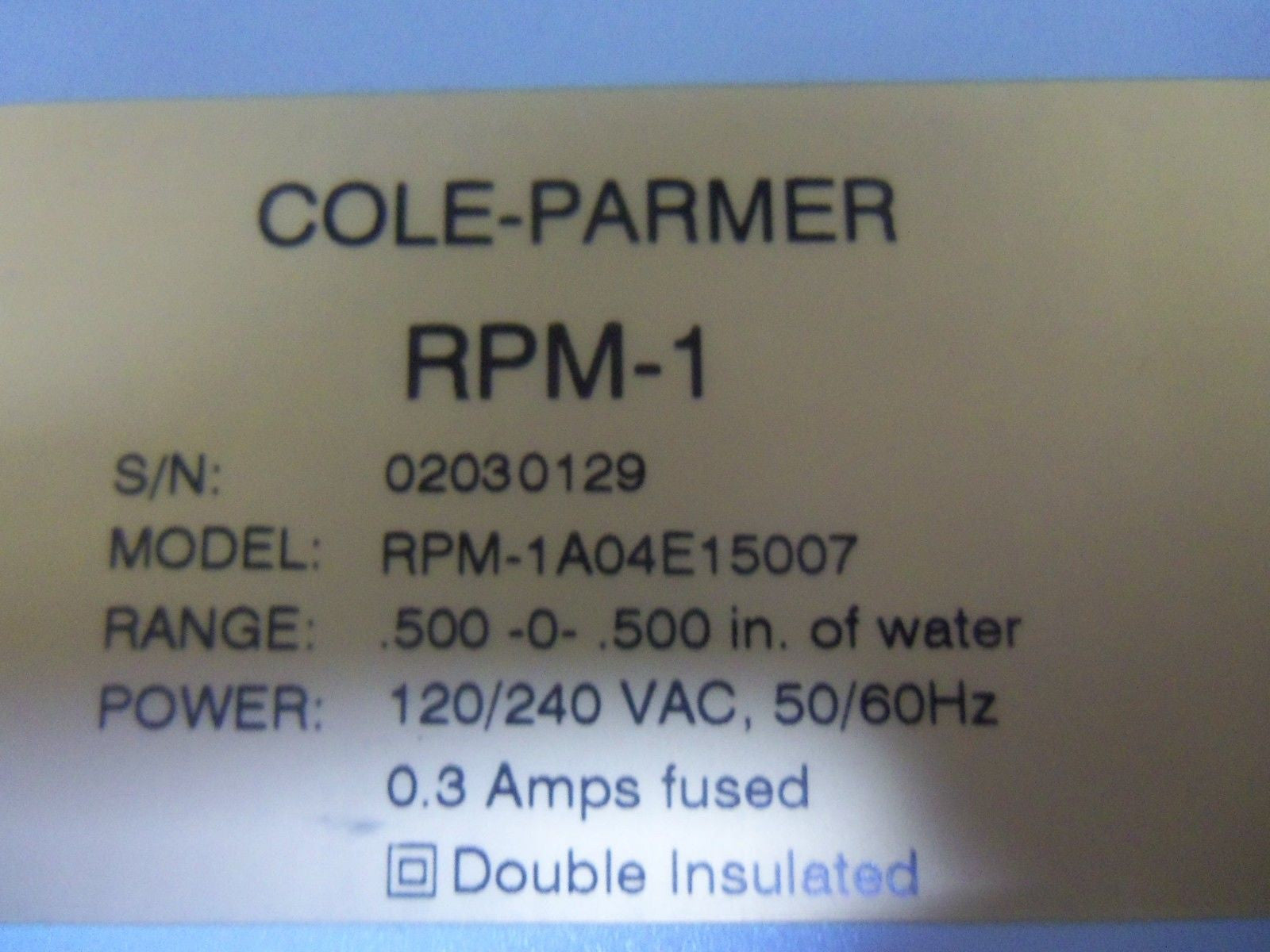 COLE-PARMER RPM-1A04E15007 *NEW IN BOX*