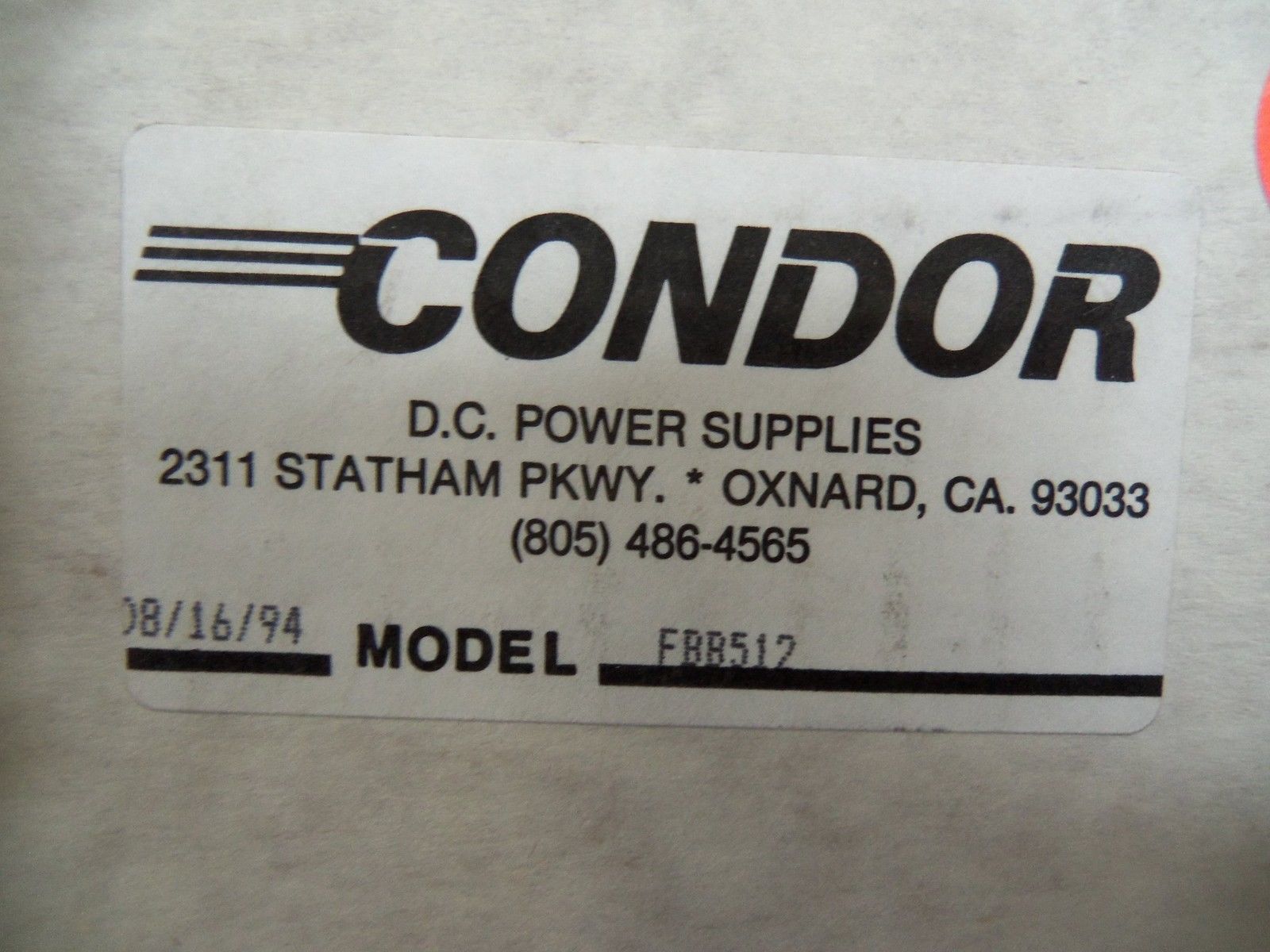 CONDOR FBB512 POWER SUPPLY *NEW IN BOX*