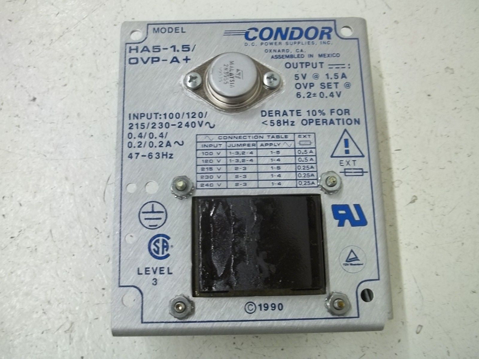 CONDOR HA5-1.5/OVP-A+ POWER SUPPLY *NEW IN BOX*