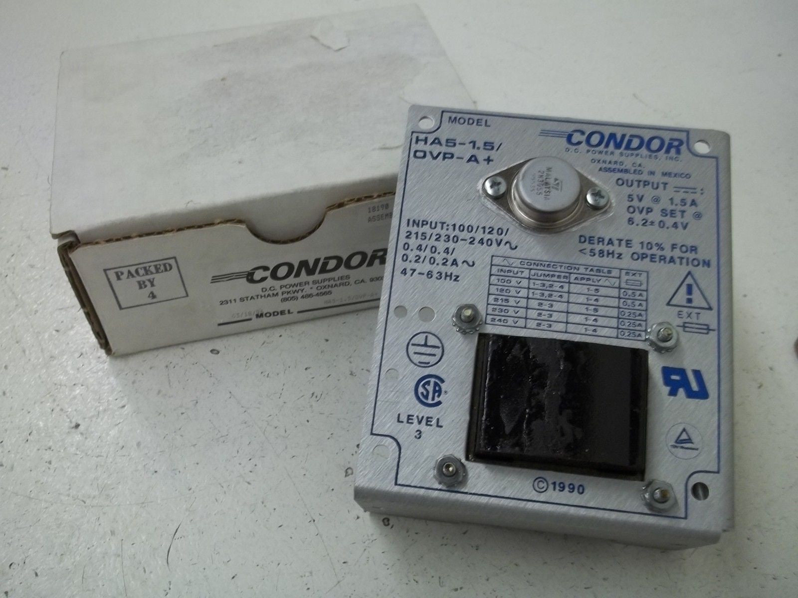 CONDOR HA5-1.5/OVP-A+ POWER SUPPLY *NEW IN BOX*