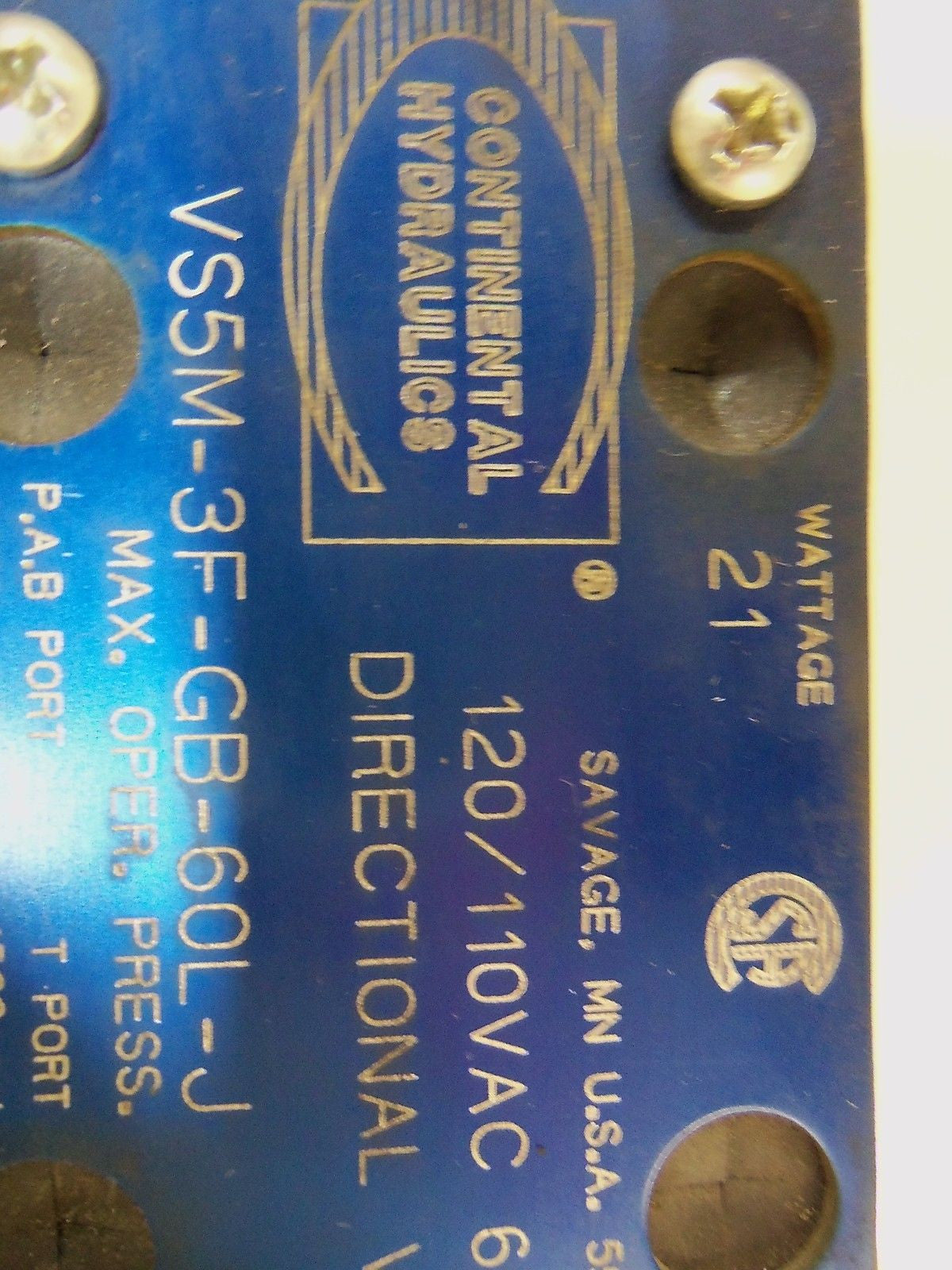 CONTINENTAL VS5M-3F-GB-60L-J *USED*
