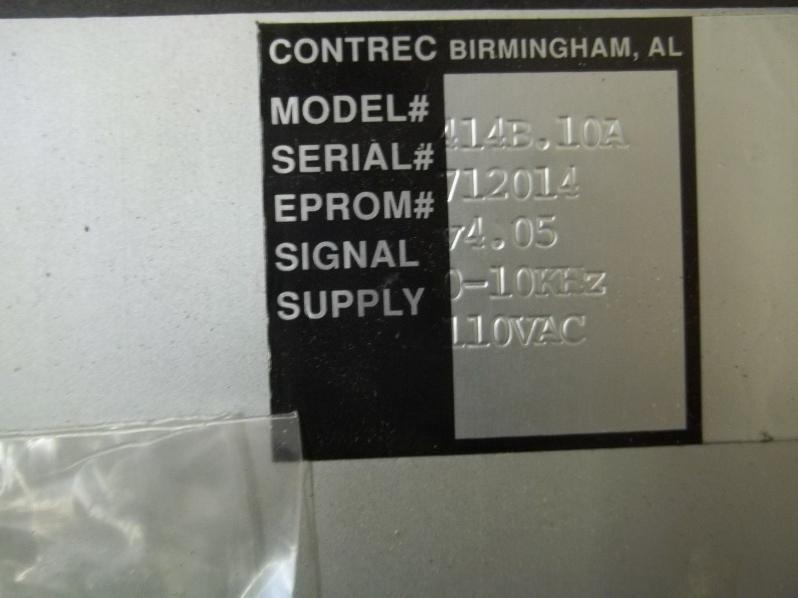 CONTREC SYSTEMS 414B.10A CONTROL *USED*