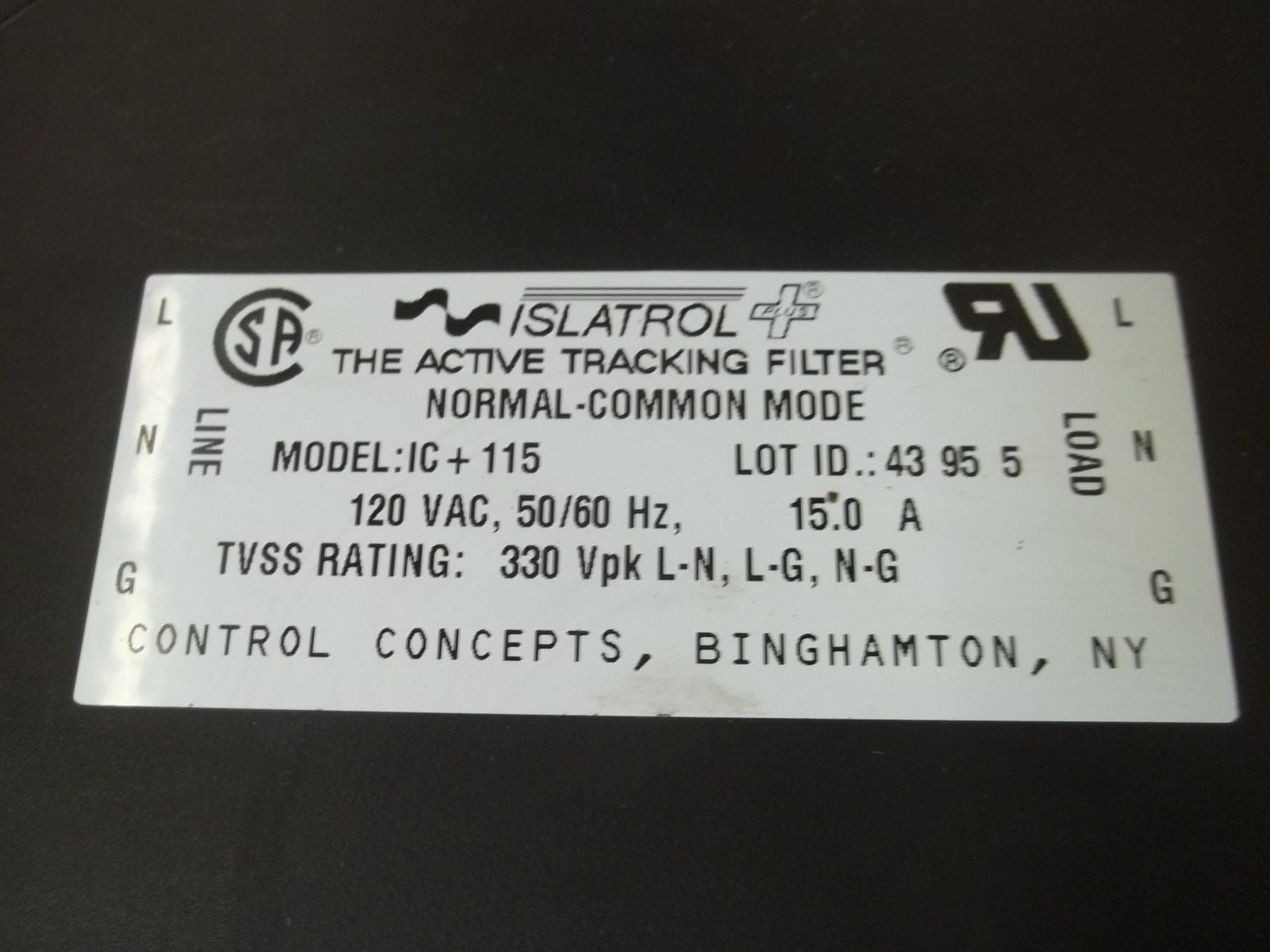 CONTROL CONCEPTS ISLATROL IC+115 ACTIVE TRACKING FILTER *NEW IN BOX*
