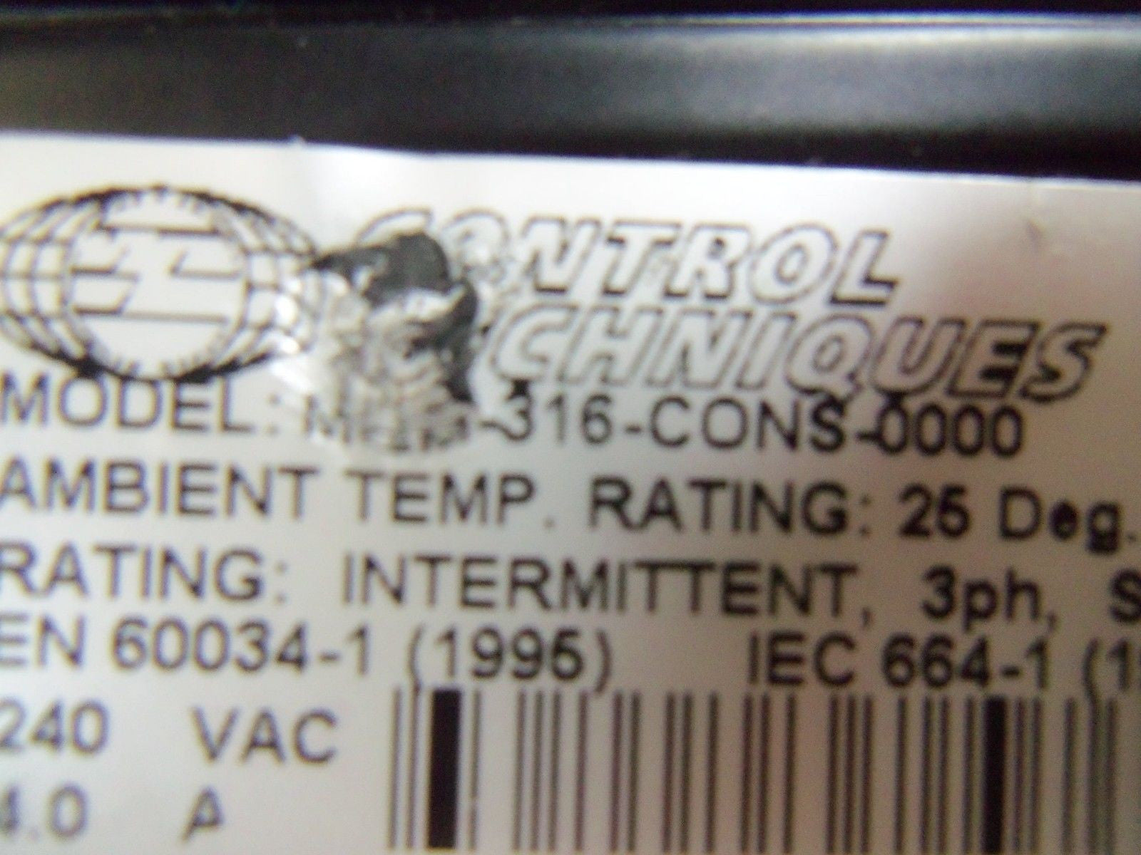 CONTROL TECHNIQUES MGM-316-CONS-0000 SERVO MOTOR *USED*