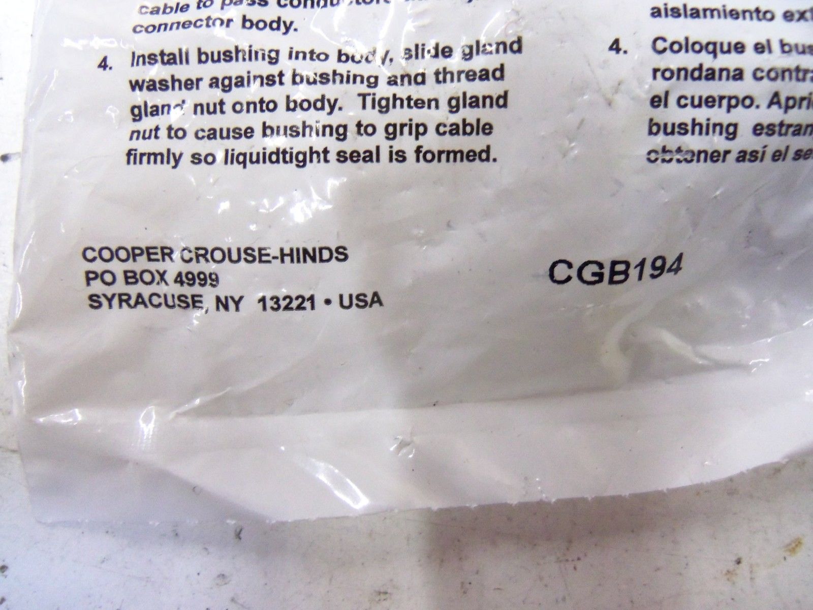 CROUSE-HINDS CGB194 *NEW IN FACTORY BAG*
