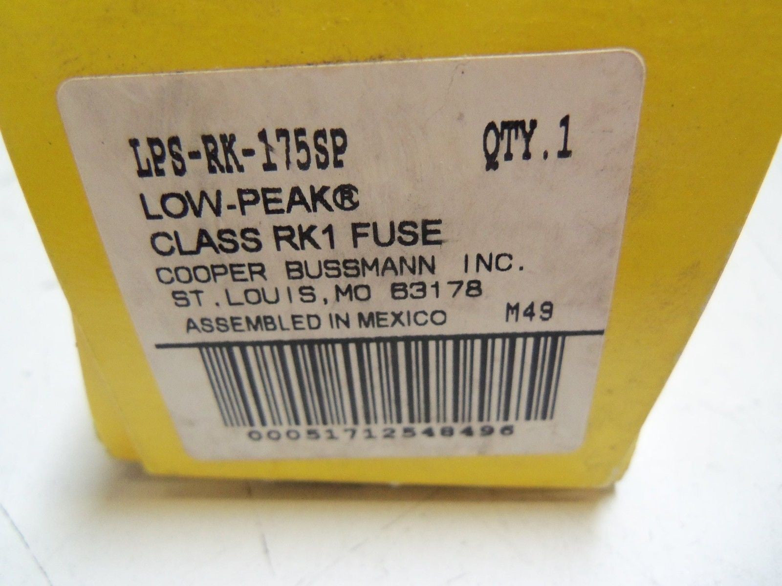 COOPER LPS-RK-175SP FUSE 600VAC *NEW IN BOX*