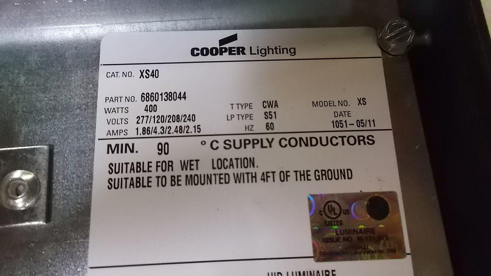 COOPER XS40 LIGHT *NEW NO BOX*