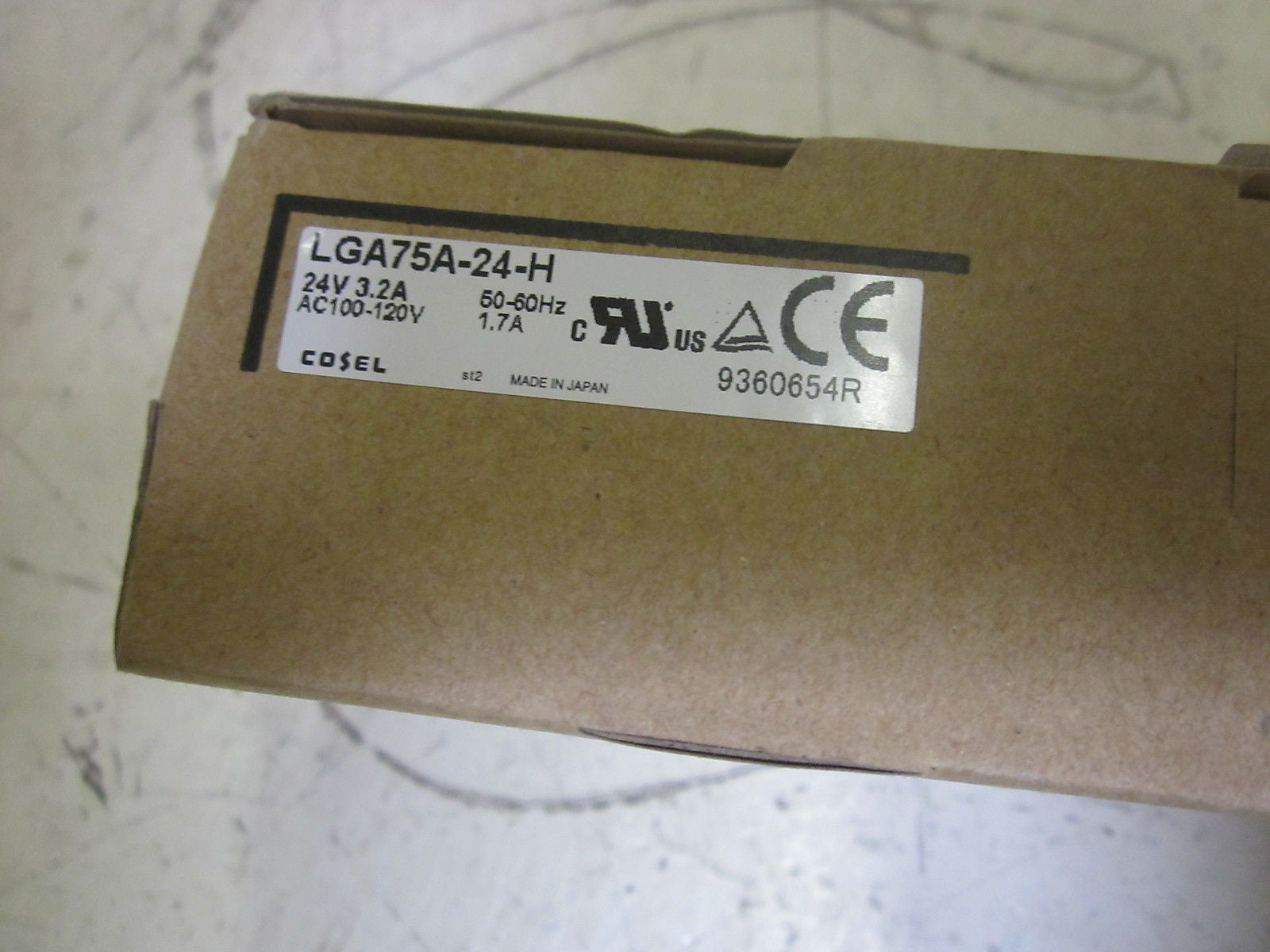 COSEL LGA75A-24-H POWER SUPPLY 24V 3.2A 100-120VAC  *NEW IN BOX*