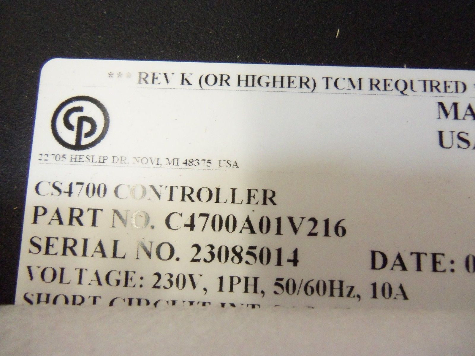 CP TECHMOTIVE C4700A01V216 *NEW IN BOX*