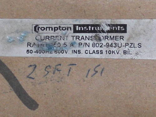 CROMPTON INSTRUMENTS CURRENT TRANSFORMER 802-943U-PZLS
