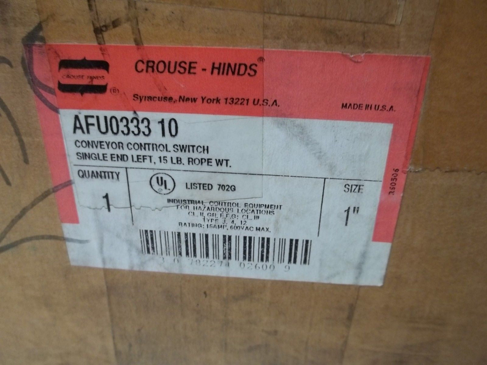 CROUSE-HINDS AFU03310 *NEW IN BOX*