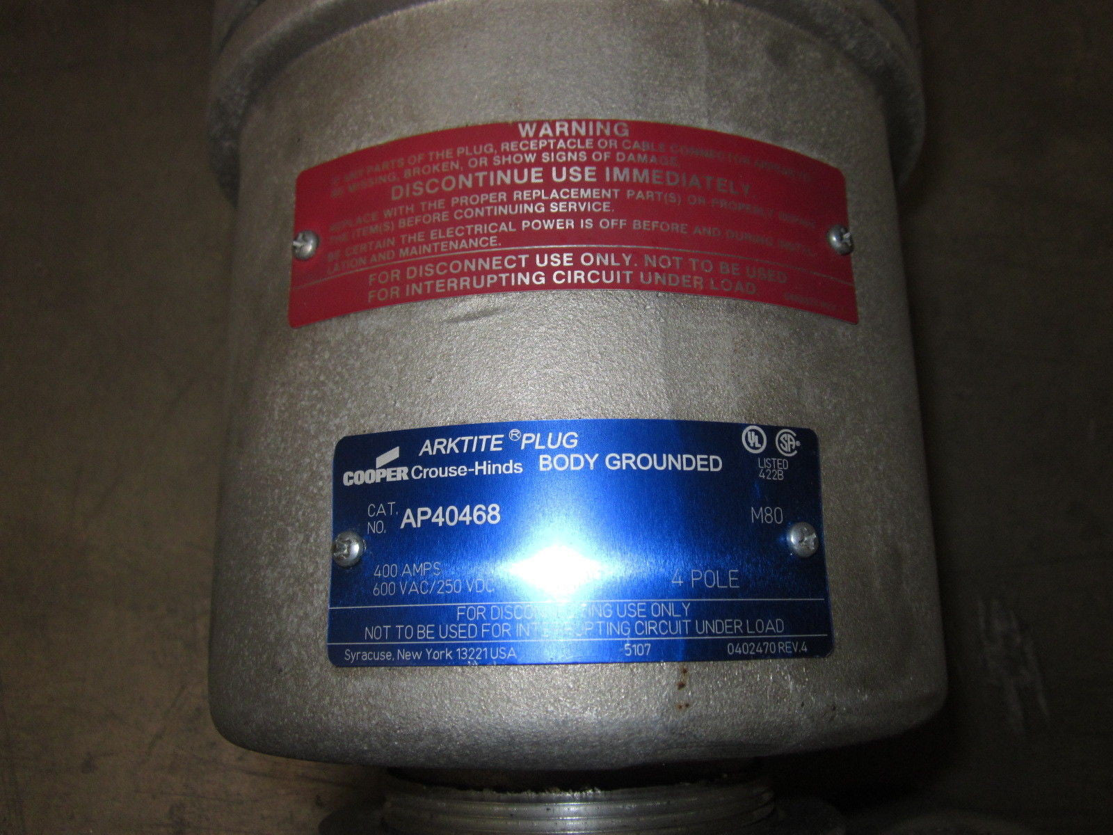 CROUSE-HINDS AP40468 400 AMPS 600V *NEW NO BOX*