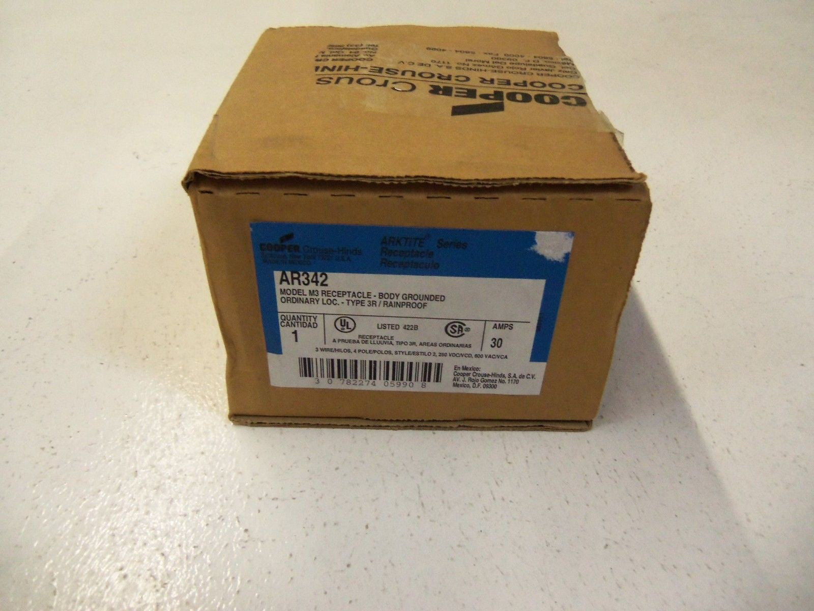CROUSE-HINDS AR342 RECEPTACLE *NEW IN BOX*