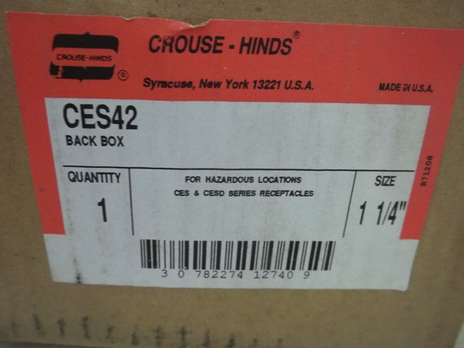 CROUSE-HINDS CES42 BACK BOX *NEW IN BOX*