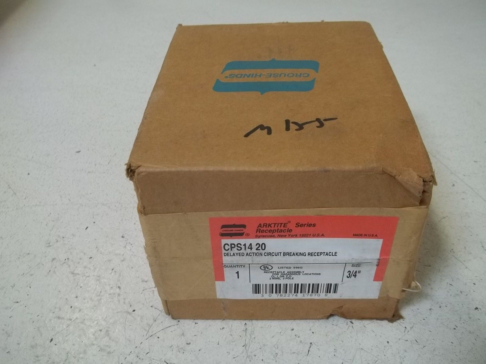 CROUSE-HINDS CPS1420 DELAYED ACTION CIRCUIT BREAKING RECEPTACLE *NEW IN BOX*