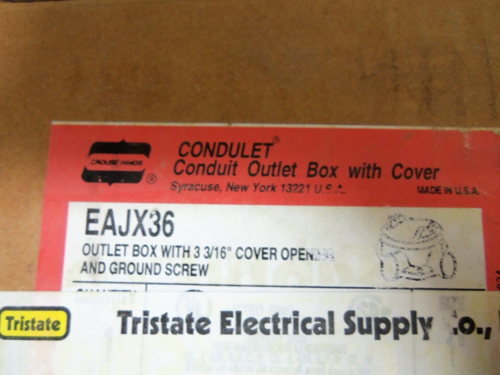 CROUSE-HINDS EAJX36 CONDUIT *NEW IN BOX*