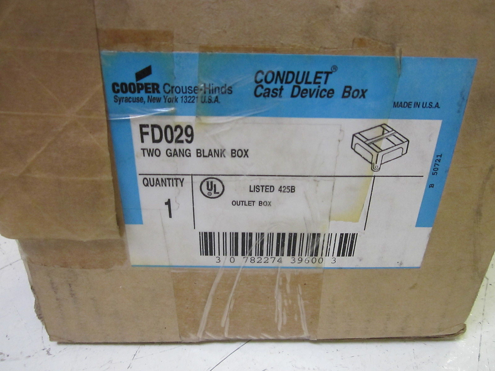 CROUSE-HINDS FD029 CONDUIT DEVICE BOX  *NEW IN BOX*