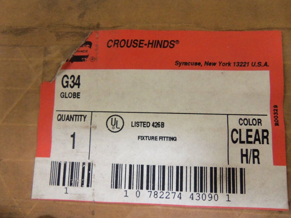 CROUSE-HINDS G34 GLOBE *NEW IN BOX*