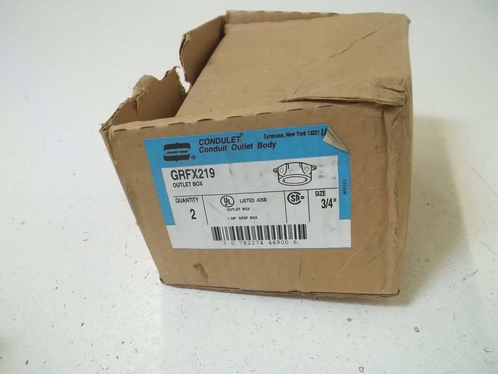 CROUSE-HINDS GRFX219 OUTLET BOX *NEW IN BOX*