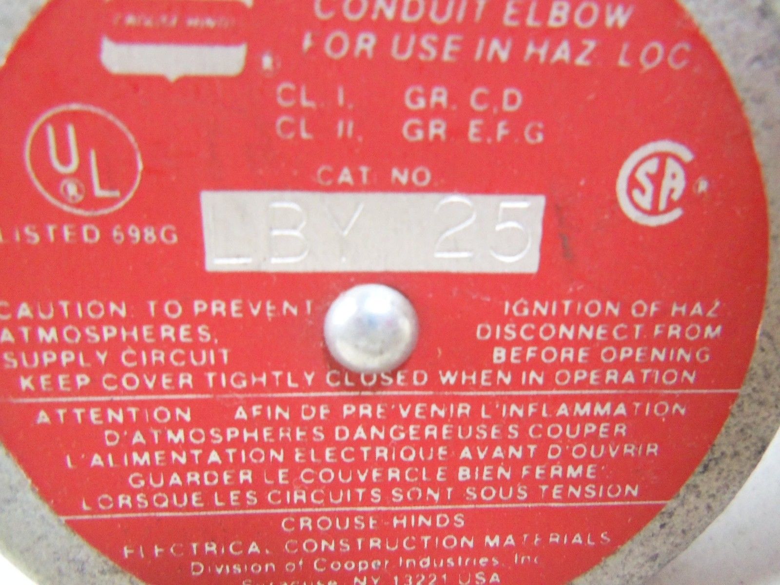 CROUSE-HINDS LBY 25 *USED*