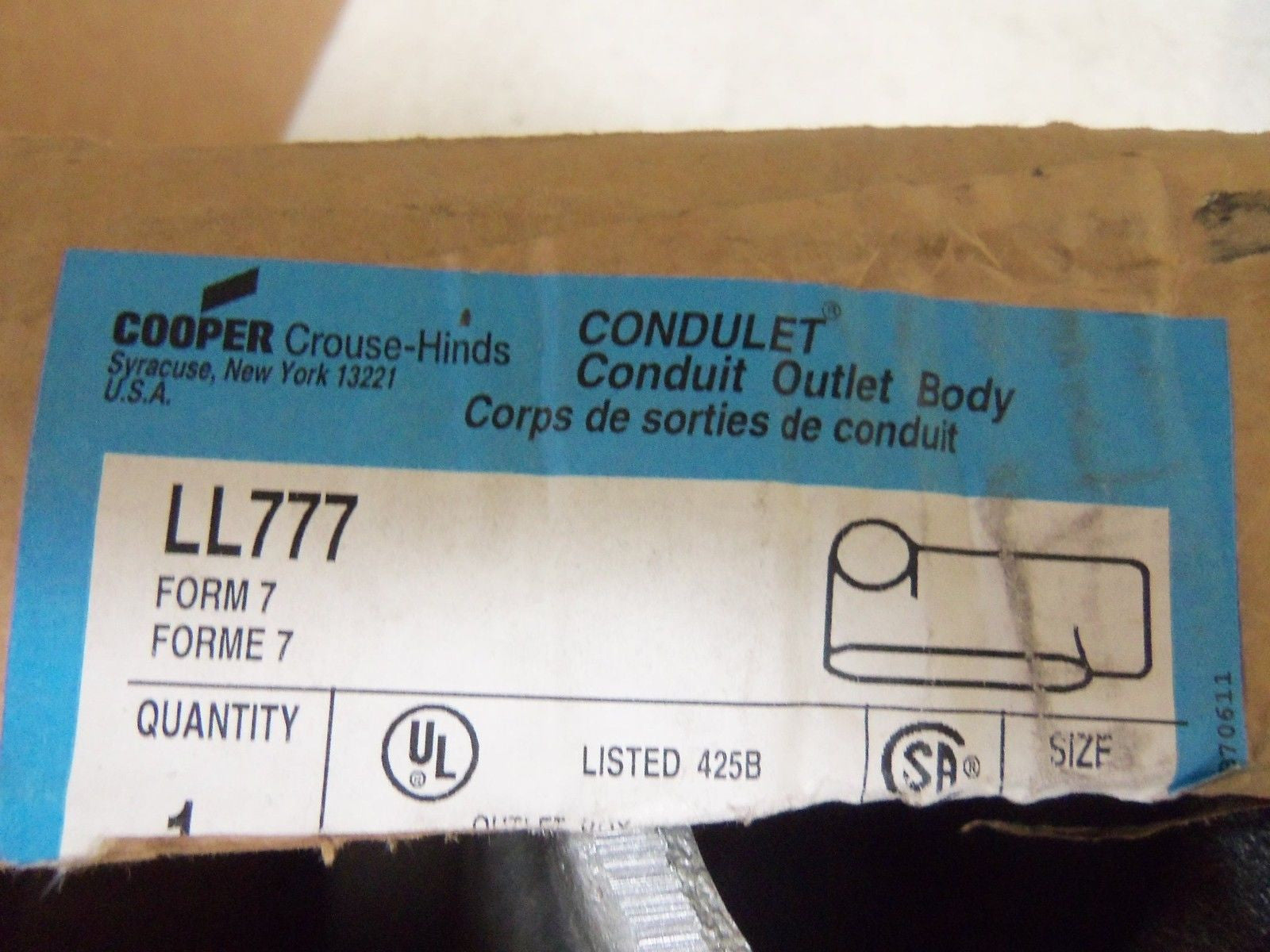 CROUSE-HINDS LL777 CONDUIT *NEW IN BOX*