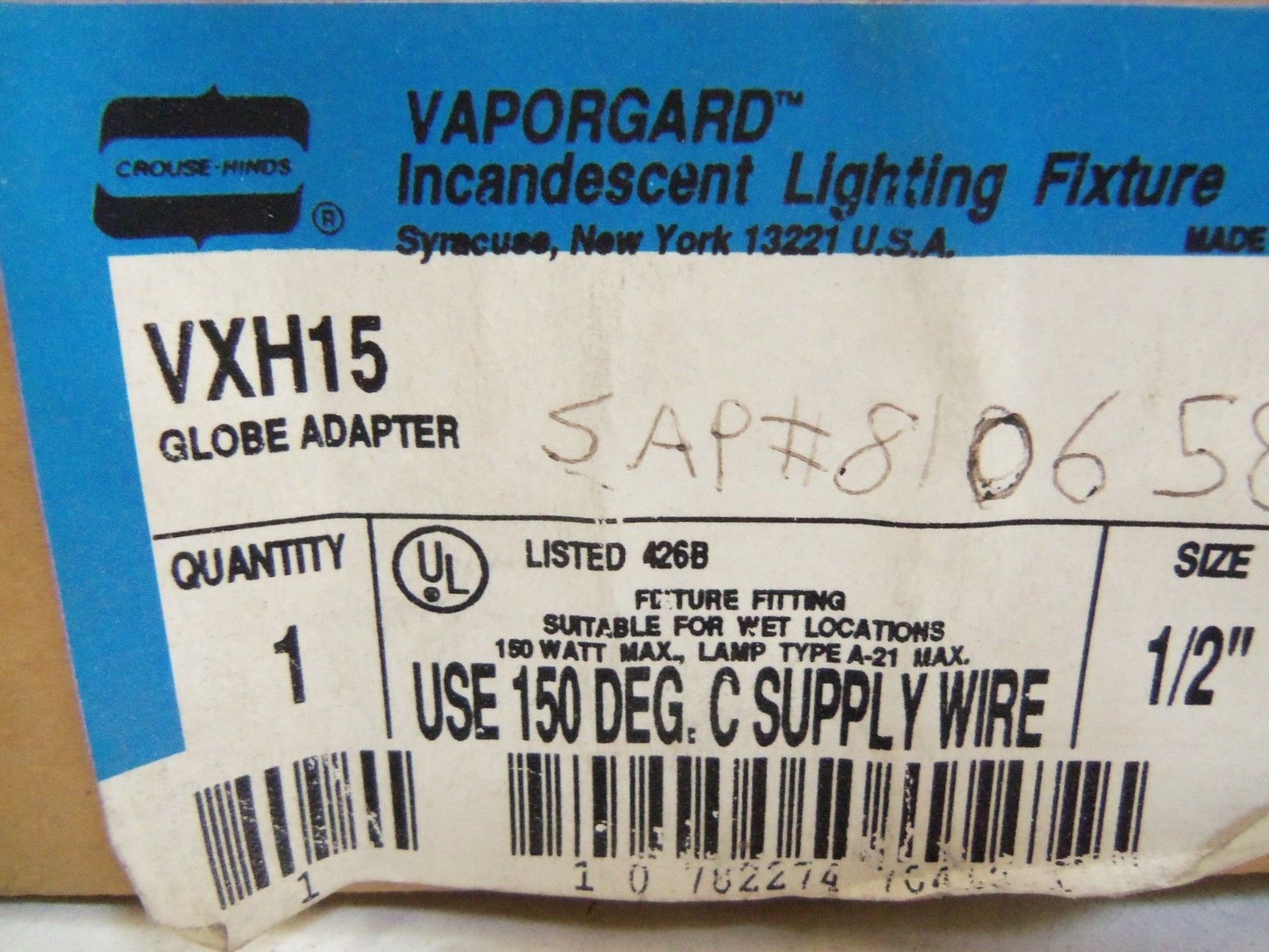 CROUSE-HINDS VXH15 *USED*