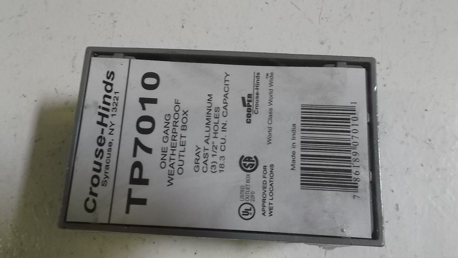 CROUSE-HINDS TP7010 GANG WEATHERPROOF OUTLET BOX *NEW IN BOX SEALED*