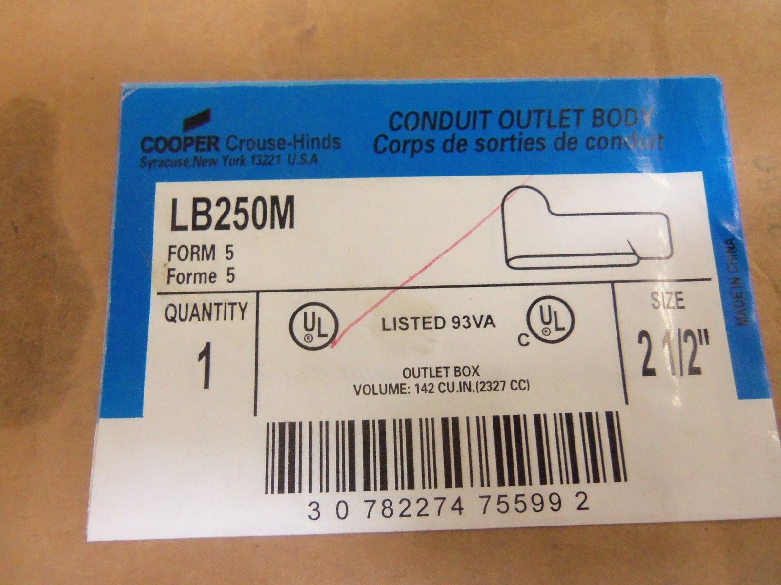 CROUSE-HINDS LB250M CONDUIT *NEW IN BOX*