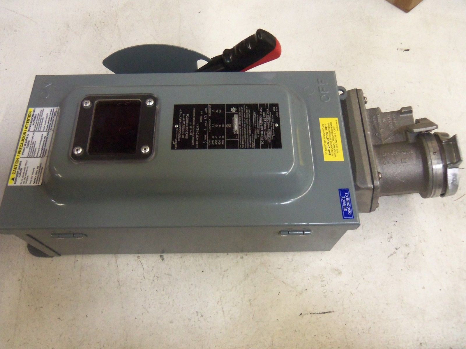 CROUSE-HINDS WSRDW6352 SAFETY DISCONNECT SWITCH *NEW NO BOX*